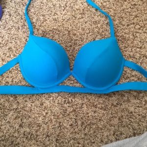 Victoria Secret PINK blue padded bikini swim top
